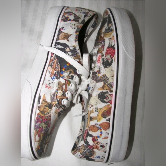 Vans Aspca Limited Anniversary Edition Dogs All Over Pattern Lace Up Shoes 8.5 - Picture 5 of 7
